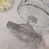 Large bohemian crystal footed bowl, flared pedestal vase