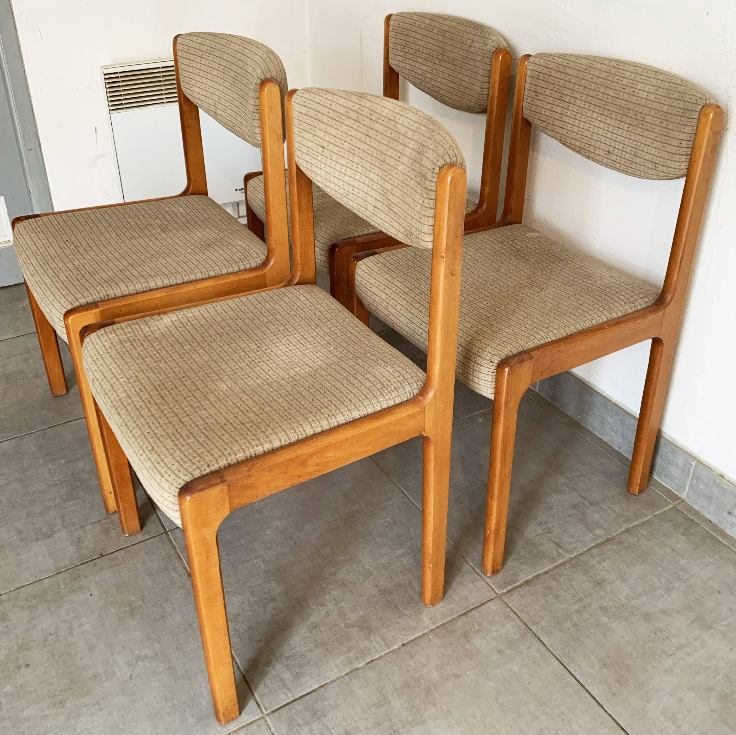 Set de 4 chaises vintage baumann des années 50