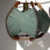 Large green woven lamp to install