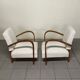 Pair of Art Deco Armchairs in Curved Wood, Italian Manufacture, 1930s - 1940s