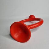 Chandelier design red painted ceramic, 30 cm