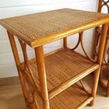 Rattan bedside table bookcase