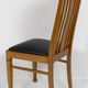 Set of 6 Art Nouveau chairs and armchairs in oak and leather.