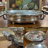 Chauffe plat en métal argenté des années 1930