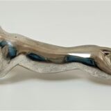 Six panther silver metal knife holders