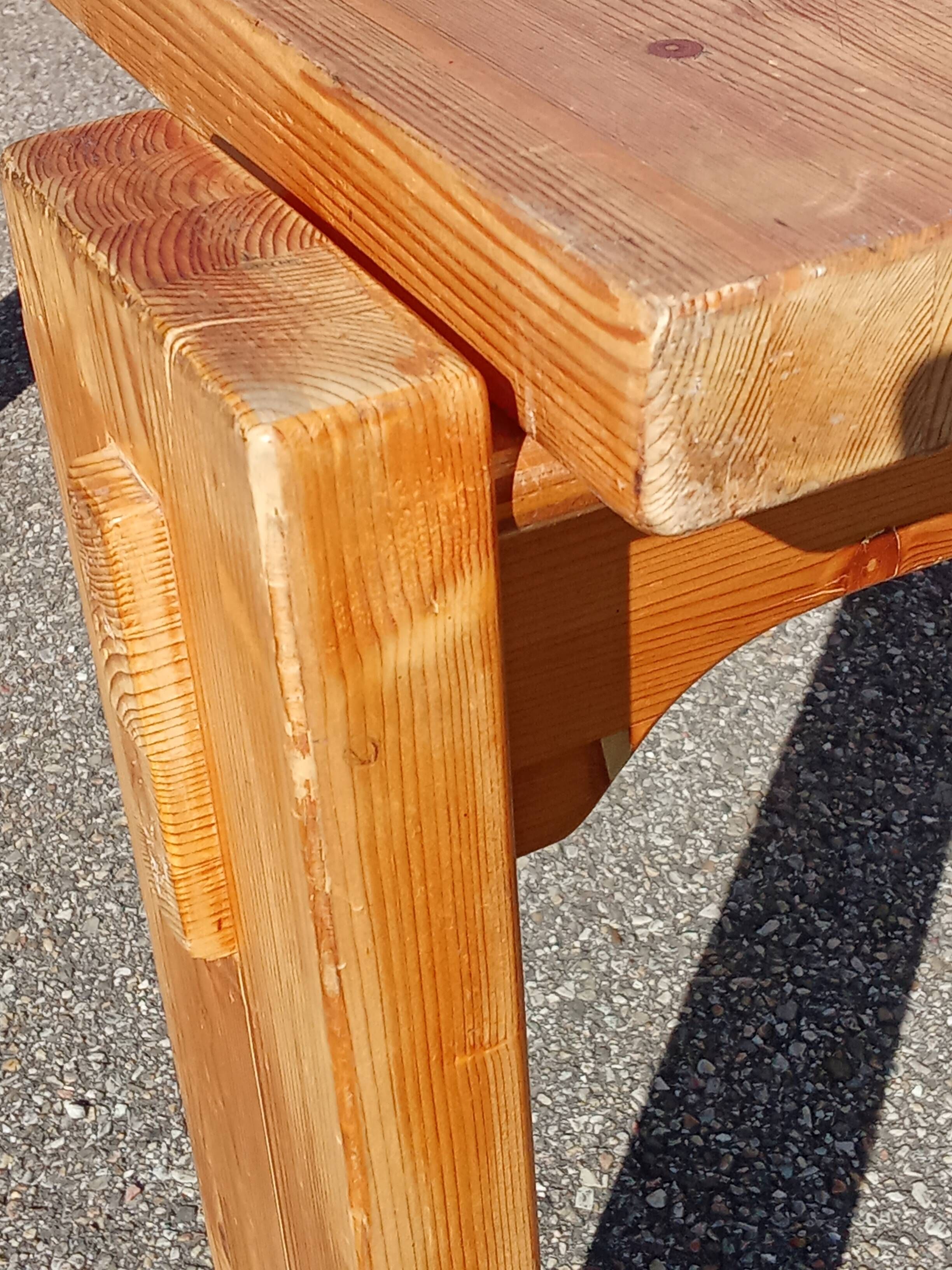 Brutalist style pine table from the 1970s.