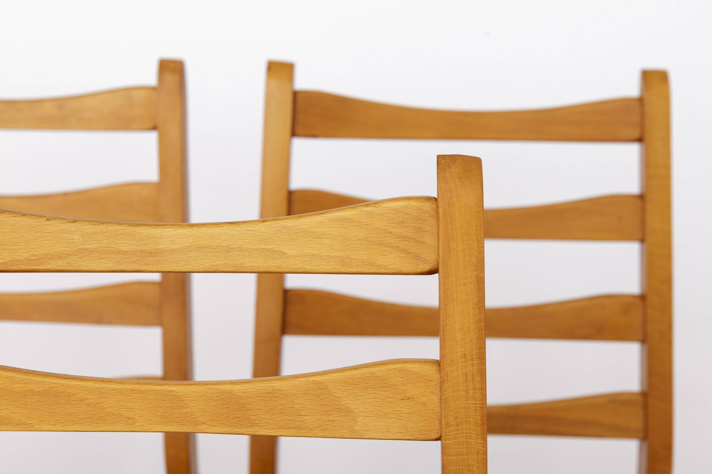 Set of 4 Vintage Beech Dining Chairs, Mid Century Modern, German 1960s