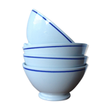 4 former bowls Sarreguemine - blue border