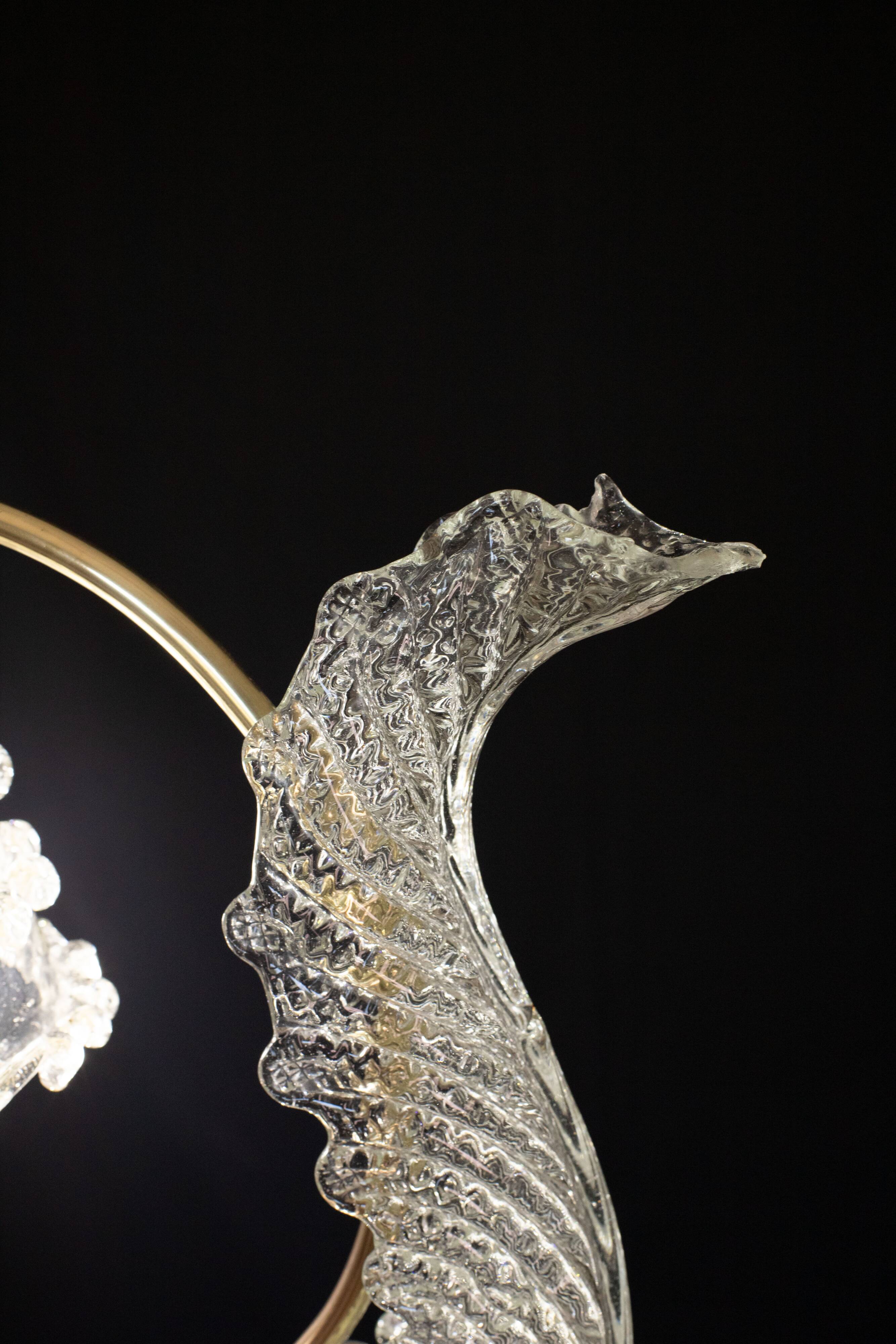 Elegant Art Decò Barovier and Toso Chandelier, 1940s