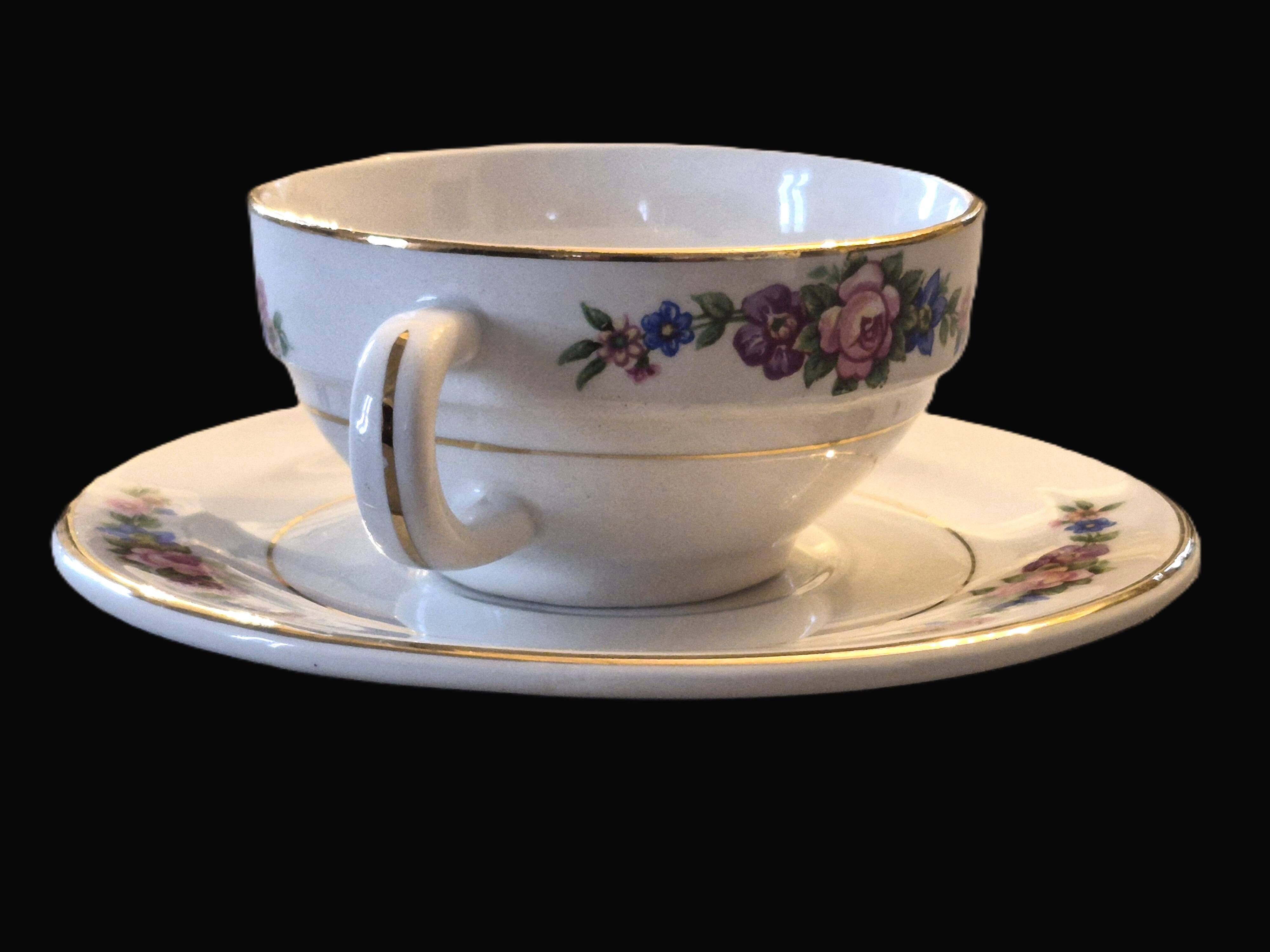 Set of 10 vintage cups and saucers "Angola" – Moulin des Loups