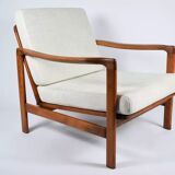 Fauteuil scandinave original Baczyk, années 1960, rénovation, teck.