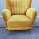 Vintage armchair yellow fabric