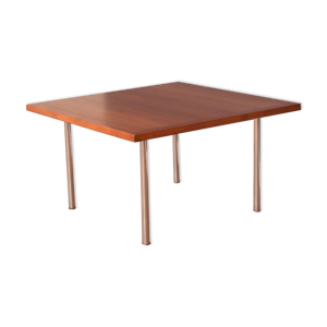 table basse chromée - palissandre