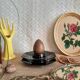 Set of 2 black octagonal egg cups