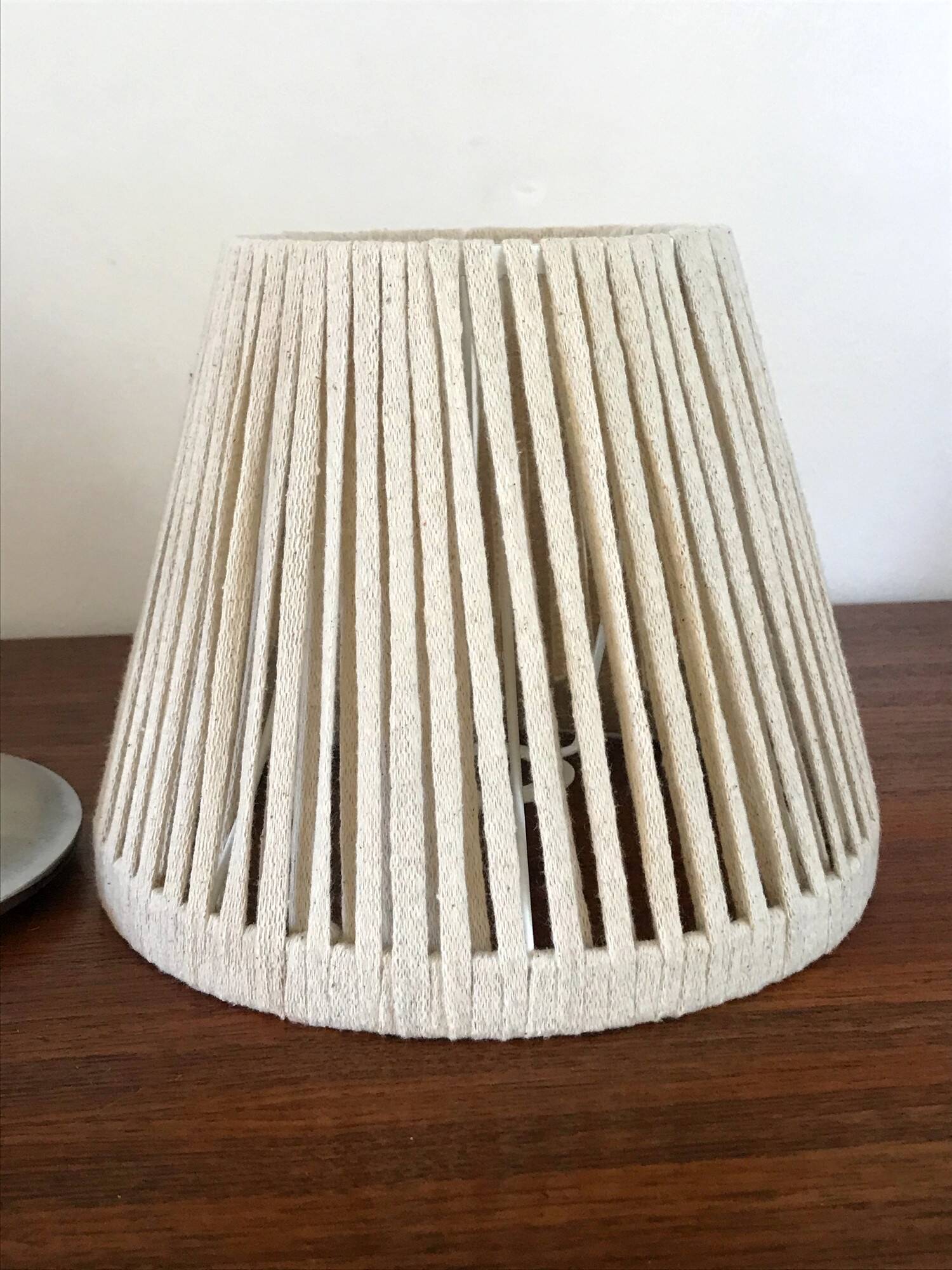 1930s Art Deco lamp in chrome with recycled cotton shade