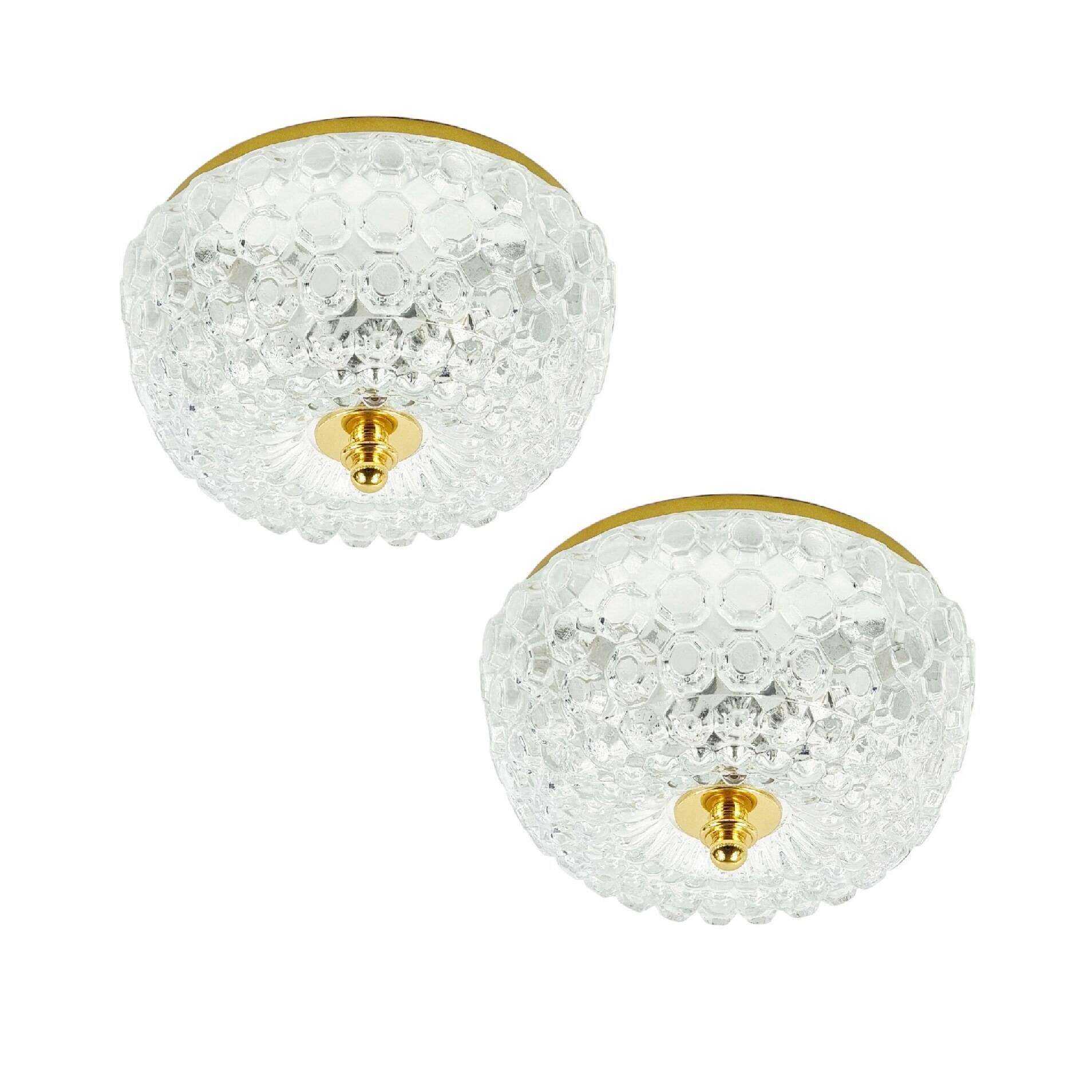 Pair of Mid-Century Bubble Glass Ceiling Lights - H.Tynell for Limburg, 60s