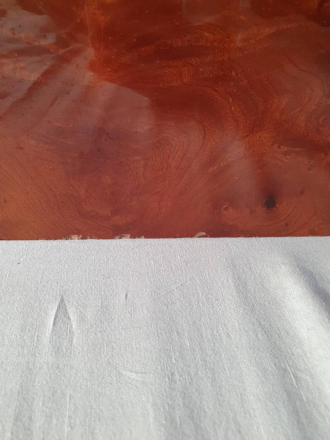 Elm burl coffee table, 70s