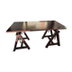 Beautiful solid wood desk, adjustable height, on trestles