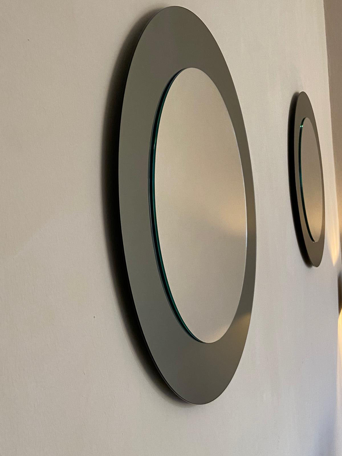 Deux miroirs rond  en verre Italie 70cm