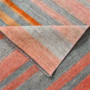 Dusty Pink Vintage Kilim Rug, Turkish Striped Bohemian Bedroom Decor 6x7