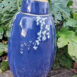 Blue Limoges porcelain vase