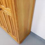 Armoire dressing vintage Guillerme et Chambron en chêne massif années 60