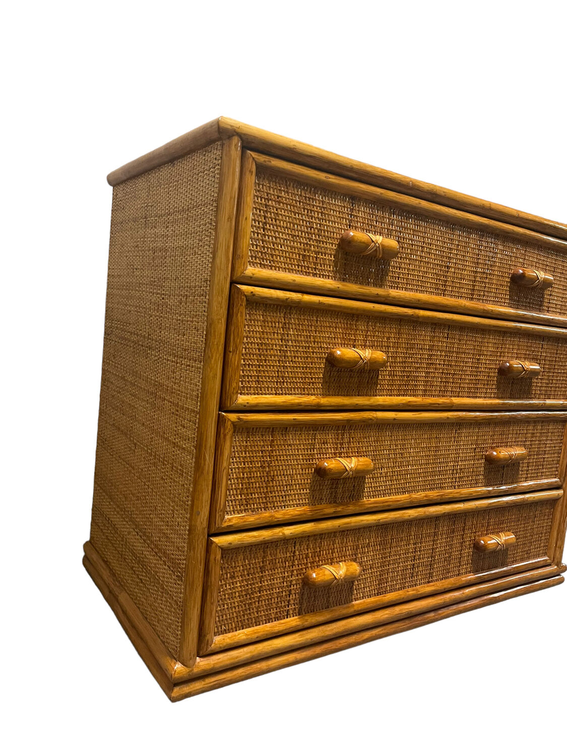 1970s rattan chest of drawers