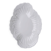 Plat creux vintage Chastagner Limoges en porcelaine blanche, style rocaille