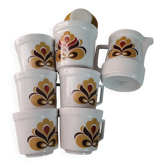 Set of coffee cups and serving pieces