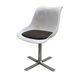 Roche Bobois tulip chair in moulded plastic with a chrome star base.