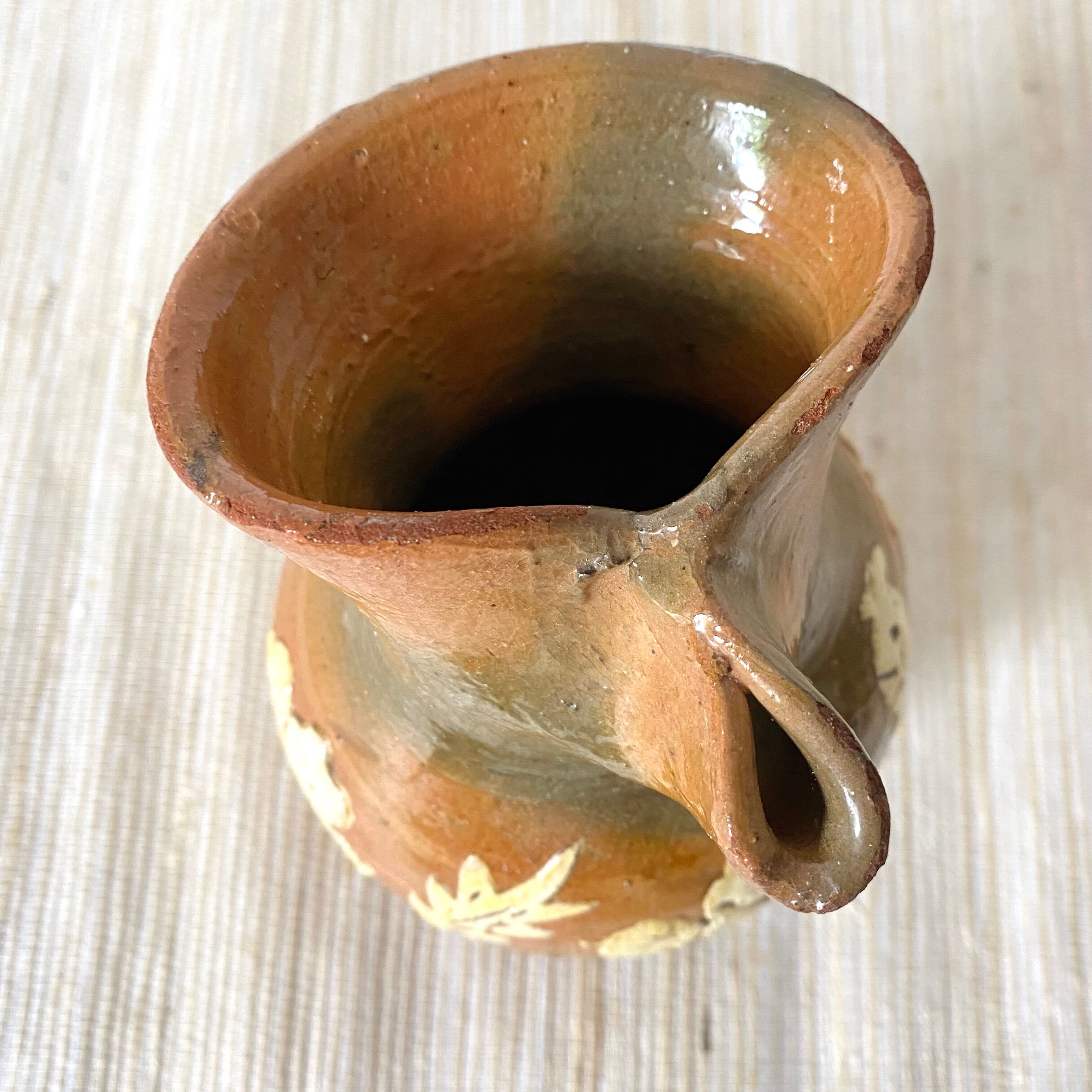 Pitcher jug, flowered pottery