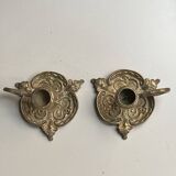 Cellar rat candlesticks (pair) in vintage bronze, re-edition from the 80s