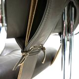 Mariani Tucroma set of two leather dining chairs by Guido Faleschini, 1970