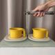 Pair of Jean Fasseaux Ceramic Coffee Cups with Saucers – Belgium, 1970s