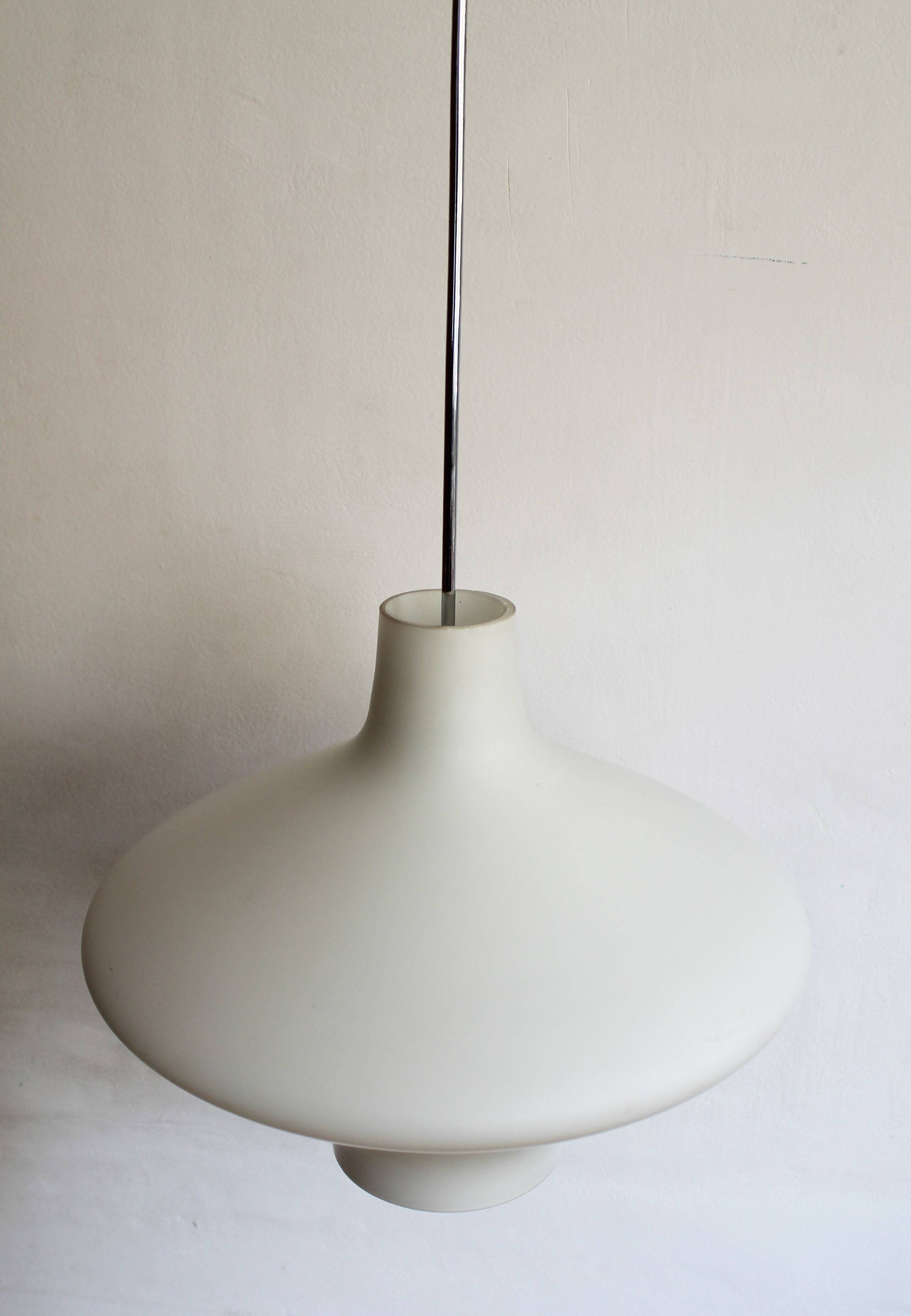 1960's White Opaque Ceiling lamp
