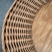 Jan Kalous Rattan and Beech Side Table, Czechoslovakia, 1970s