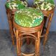 3 vintage high rattan bar stools 1970