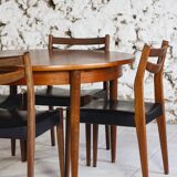 Vintage Scandinavian round teak table, 1960