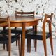 Vintage Scandinavian round teak table, 1960