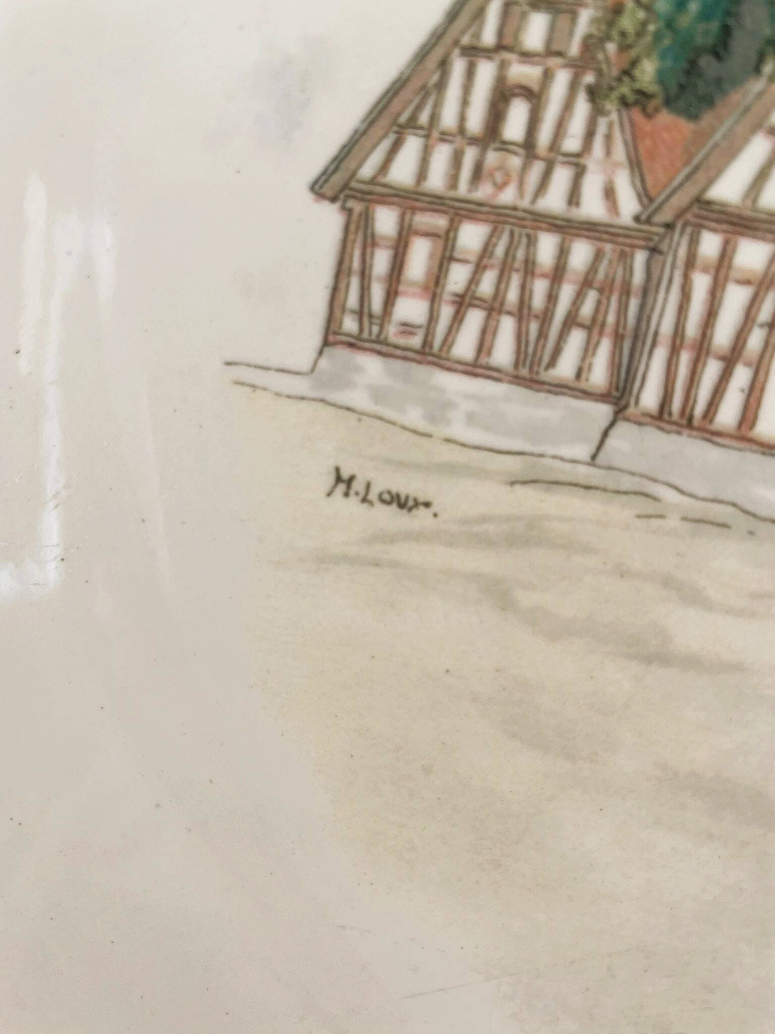 Sarreguemines serving dish - Alsatian decoration