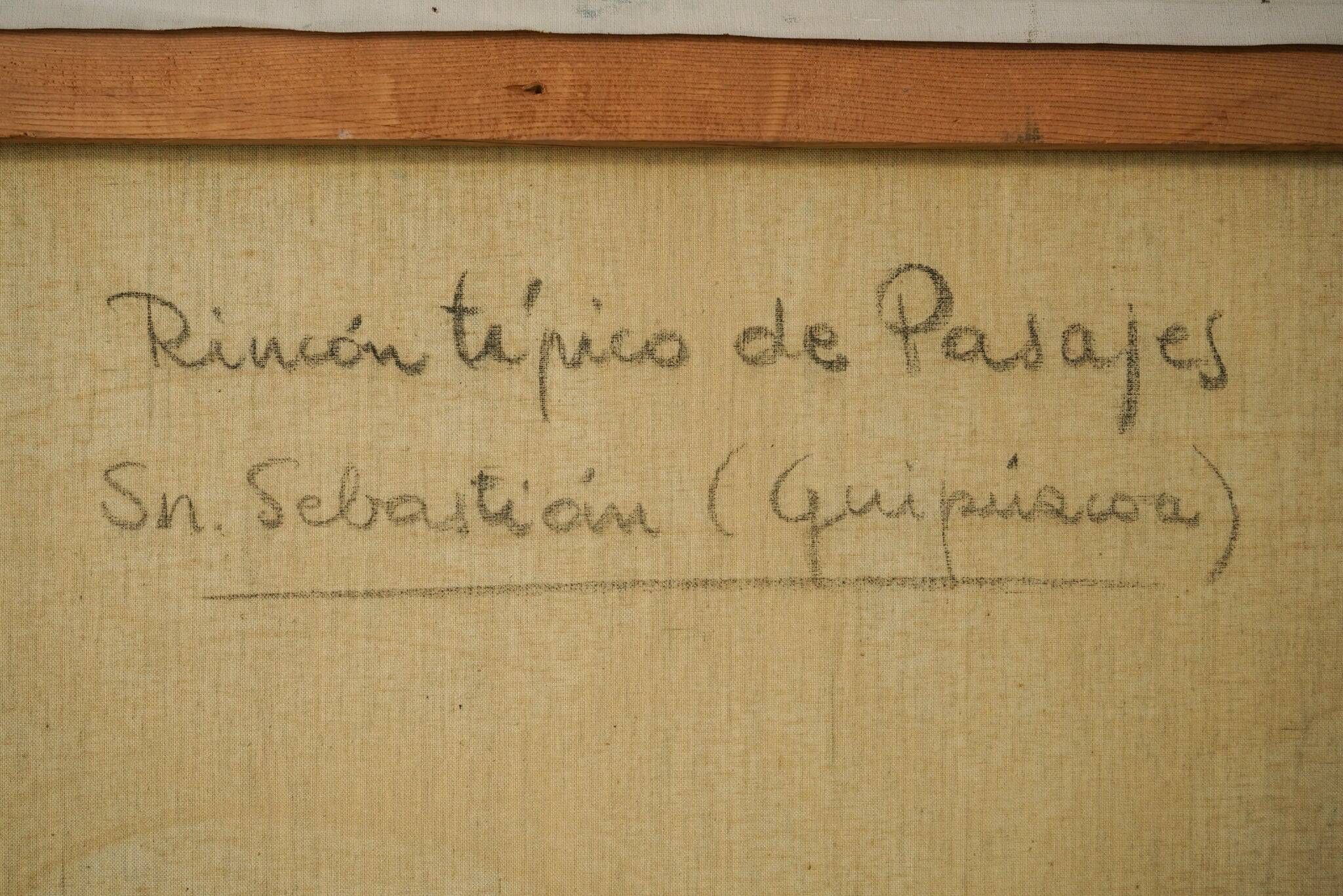 Rincón típico de pasajes san sebastian guipuzcoa - Grande étude postimpressionniste