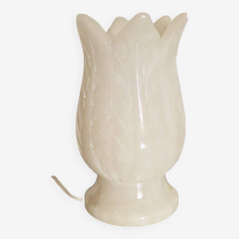 Vintage alabaster tulip lamp