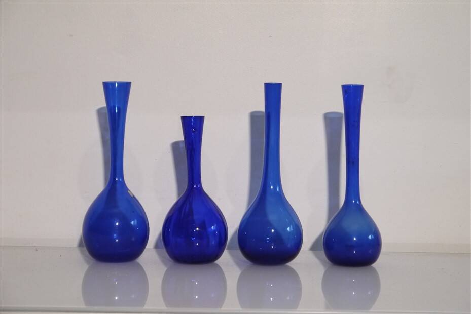 Set of 4 Scandinavian glass vases 1970