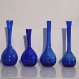 Set of 4 Scandinavian glass vases 1970