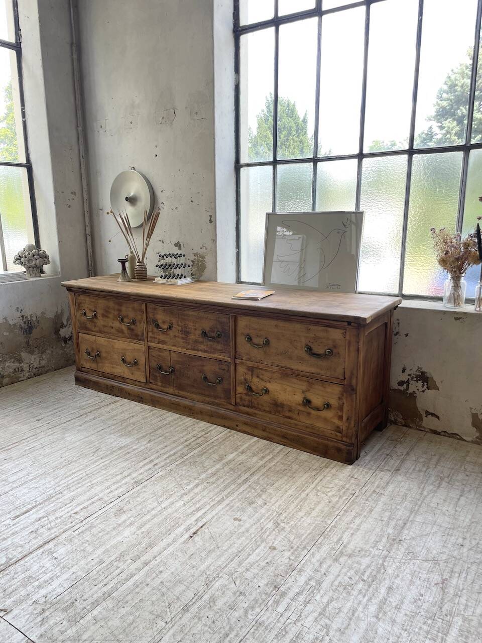 XXL walnut silk loom furniture from the 50s