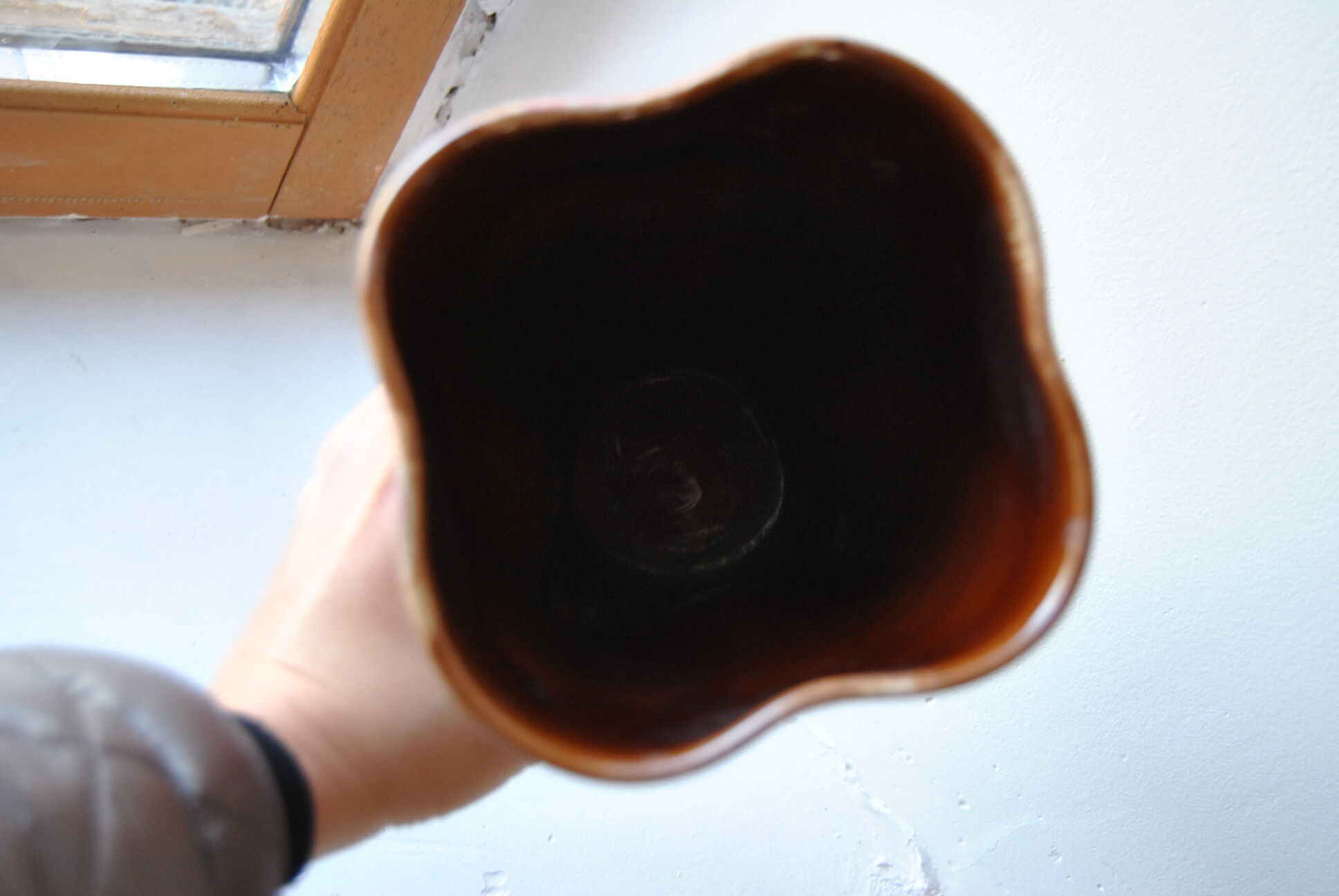 Vallauris vase brown/red - 70s - authentic vintage