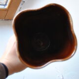 Vallauris vase brown/red - 70s - authentic vintage