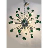 Contemporary Chandelier Green Sputnik Murano Glass Chandelier