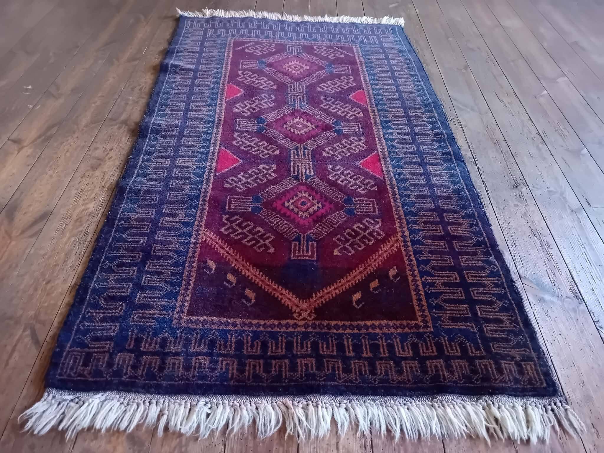 Handmade Afghan Belouch rug 155x90cm