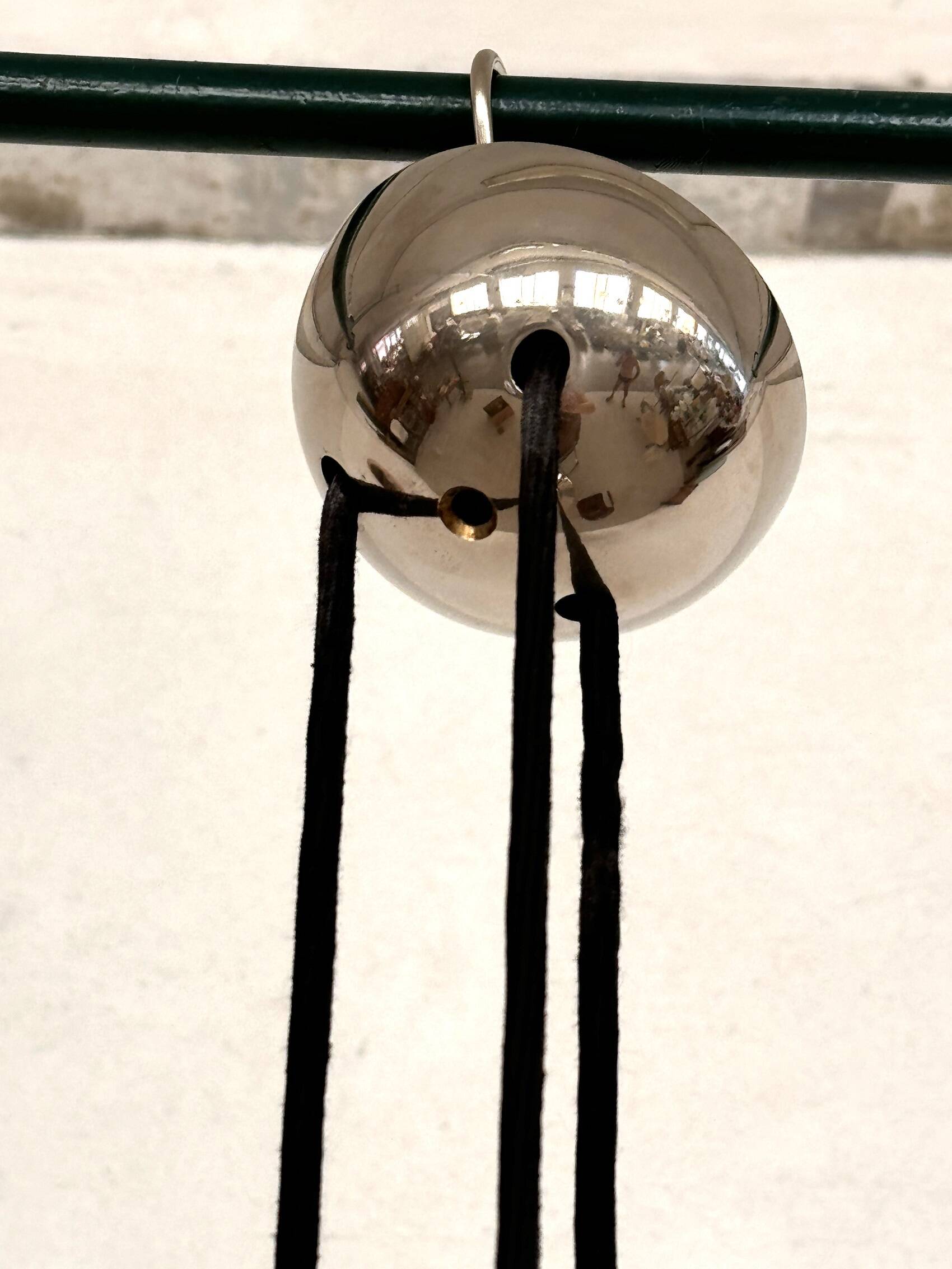 Florian Schulz Large Plated Nickel Pendant Lamp KEOS Pendant, 1970